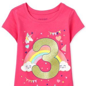 Baby And Toddler Girls Birthday 3 Graphic Tee